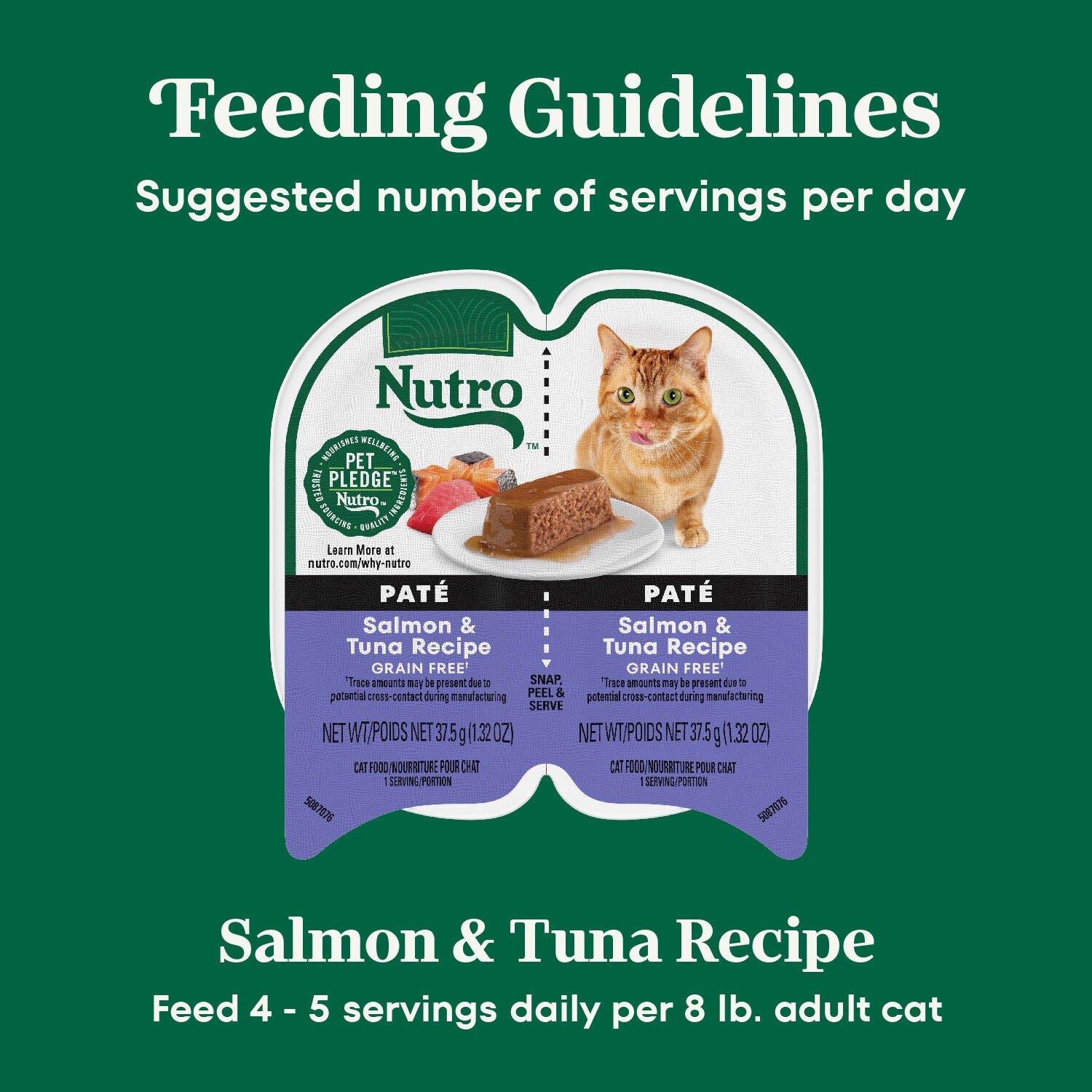 Nutro Perfect Portions Wet Cat Food, Pat&eacute; Salmon & Tuna Recipe, 2.64-Oz - Twin-Pack Trays