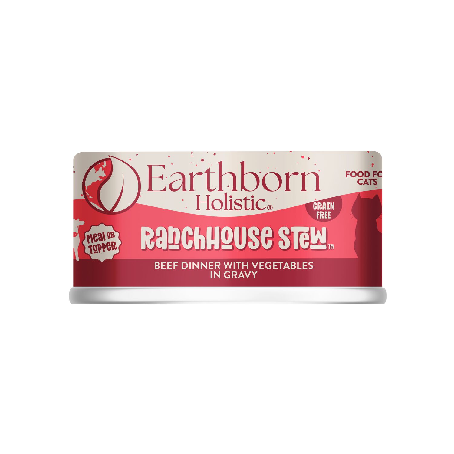 Earthborn Holistic Wet Cat Food, Ranchhouse Stew Beef Dinner With Vegetables In Gravy