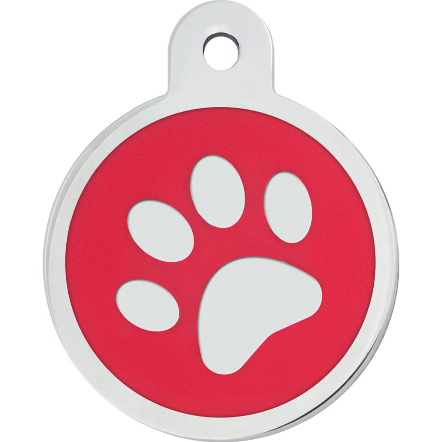 Id-Spot Quick Tag Engravable  Dog Tag, Red Paw Large