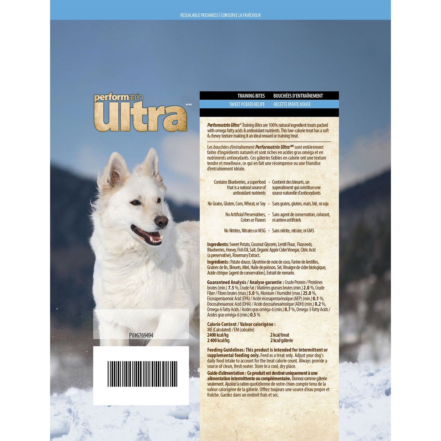 Performatrin Ultra&nbsp;Training Bites Soft & Chewy Dog Treats, Sweet Potato Recipe, 6-Oz Bag