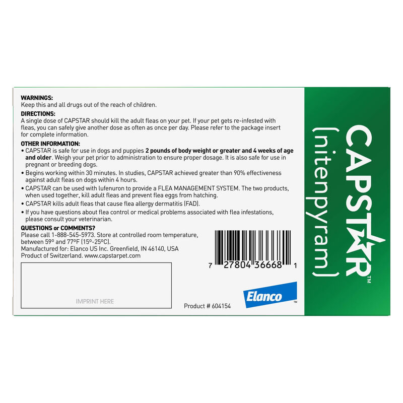 Capstar Flea Oral Treatment For Dogs, Over 25 Lbs image number 2