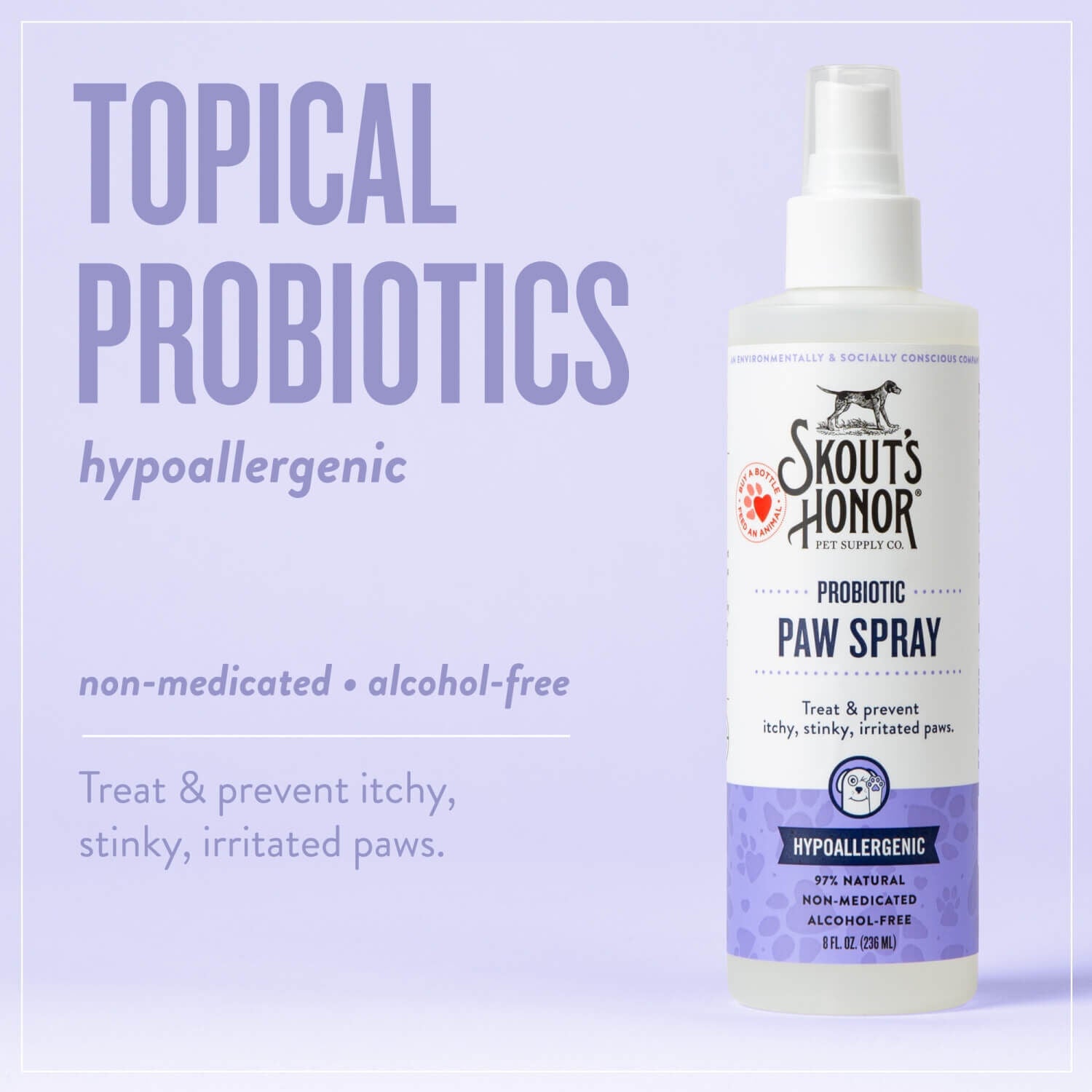 Skouts Honor Probiotic Paw Spray For Dogs, 8-Oz