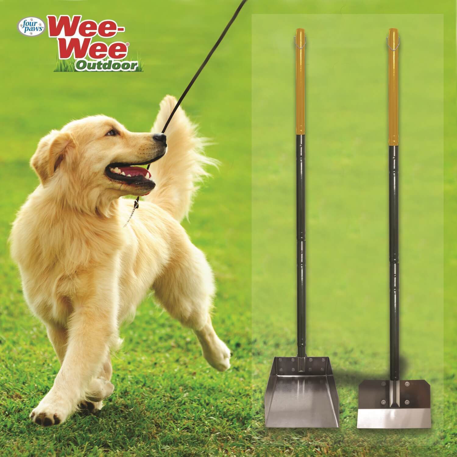 Four Paws Wee-Wee Outdoor All-In-One Rake, Spade And Dog Poop Pan Set