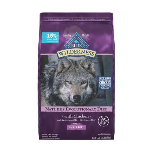 Blue Buffalo Wilderness High Protein Natural Adult Small Bite Dry Dog Food Plus Wholesome Grains, Chicken