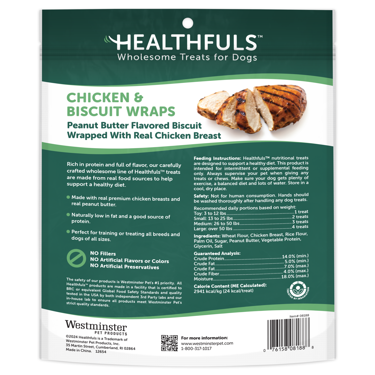 Healthfuls Chicken & Peanut Butter Biscuit Dog Treats, 16-Oz