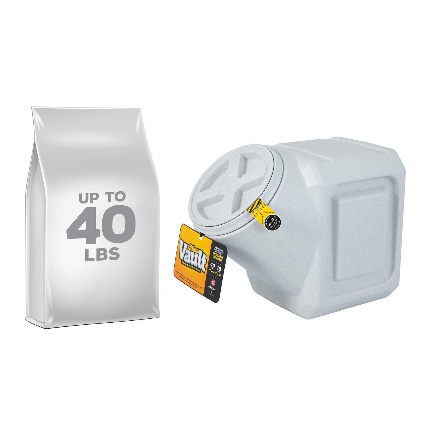 Vittles Vault Outback Stackable Waterproof Pet Food Storage Container, 40Lbs