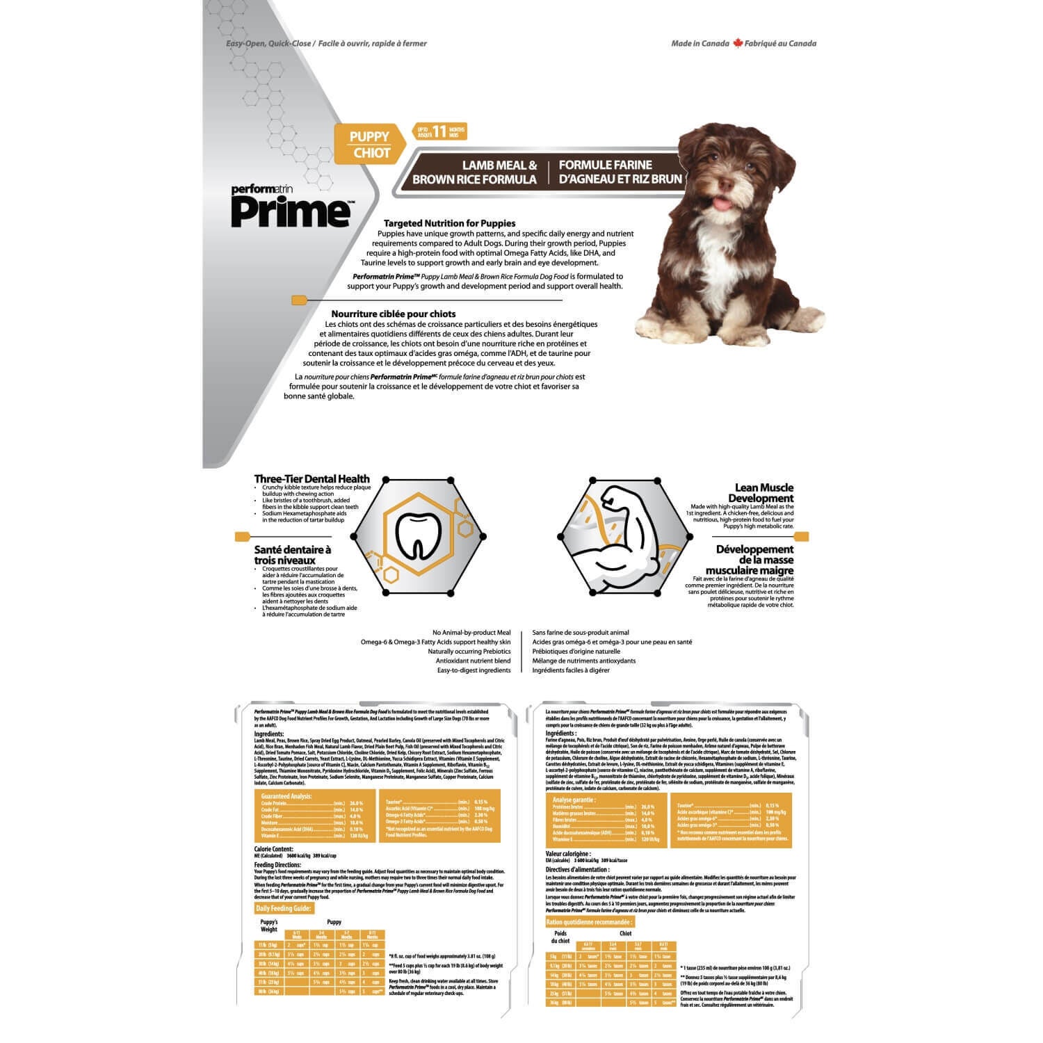 Performatrin Prime Puppy Lamb Meal & Brown Rice Formula Dog Food Pet