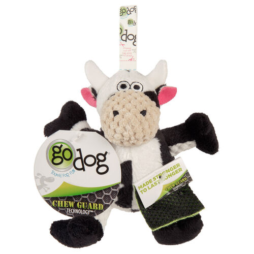 Checkers Sitting Cow With Chew Guard Technology Dog Toy