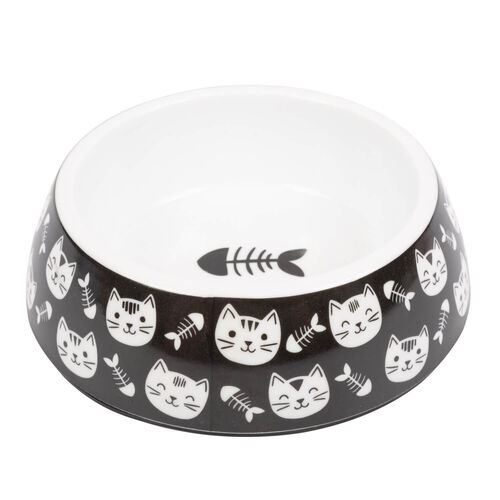 Kitty & Fish Bone Plastic Cat Bowl