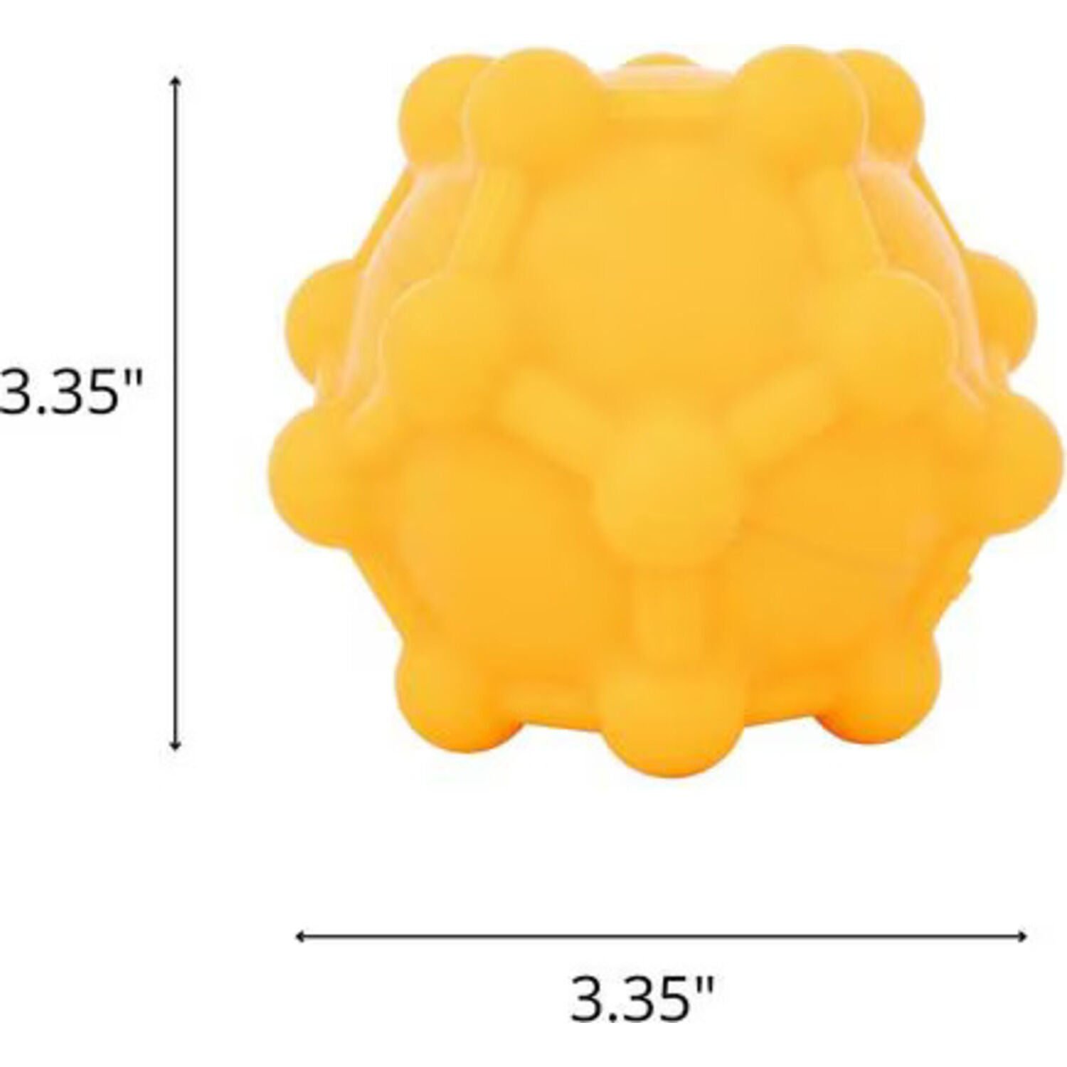 Chews Hues Yellow Squeaker Pentagon Ball Dog Toy For Medium To Large Sized Dogs