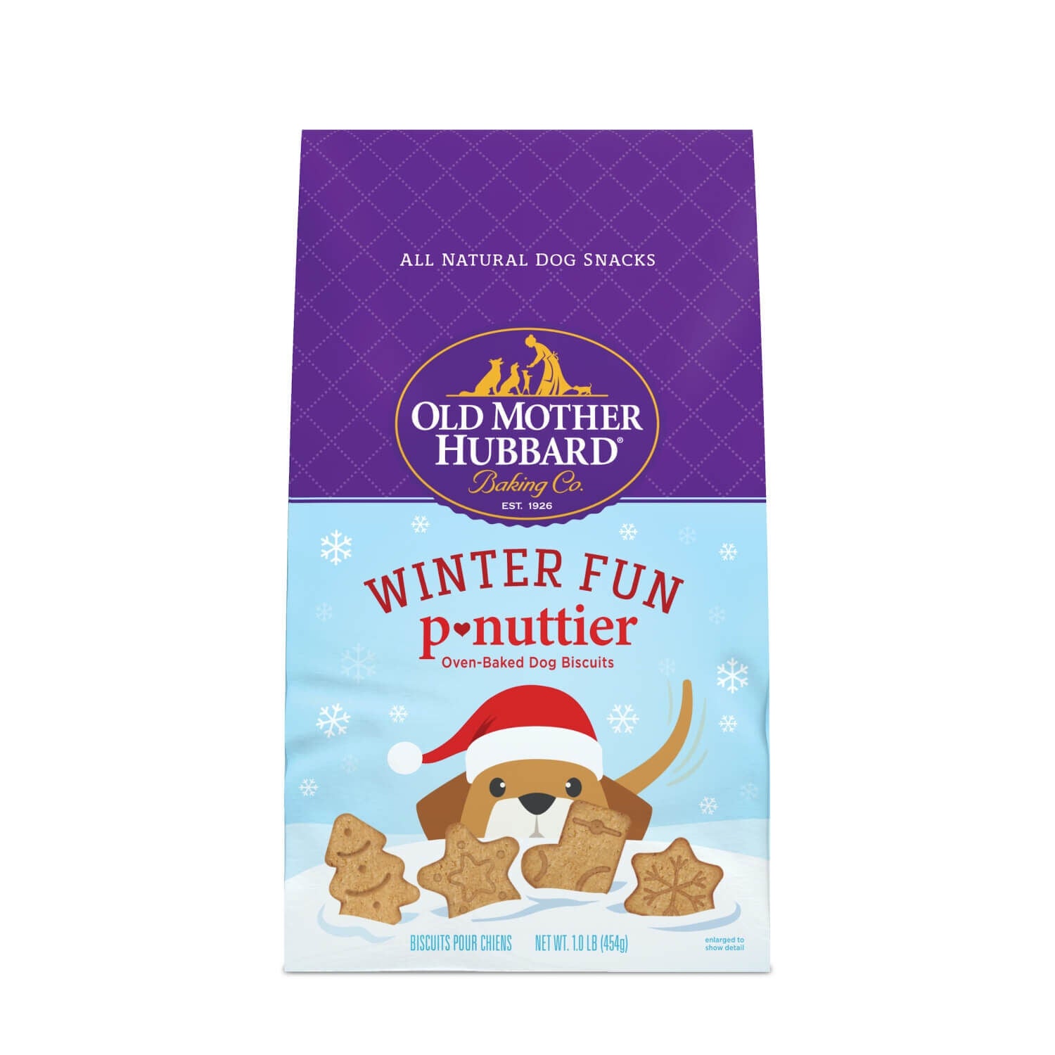 Wellness Old Mother Hubbard Winter Fun P-Nuttier Dog Biscuits, Natural, Seasonal, Holiday Dog Treats, Peanut Butter Flavor, 16 Ounce Bag