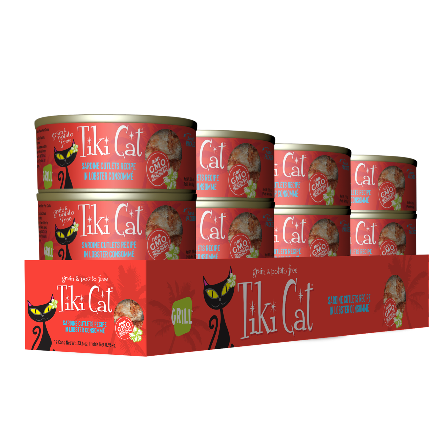 Tiki Cat Grill Wet Cat Food, Sardine Cutlets In Lobster Consomme, 2.8-Oz Can 12-Count