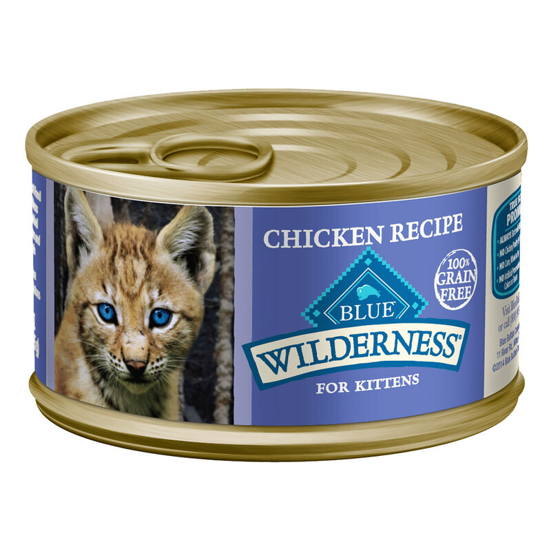 Blue Buffalo Wilderness Grain Free Chicken Recipe Wet Cat Food For Kittens, 3oz