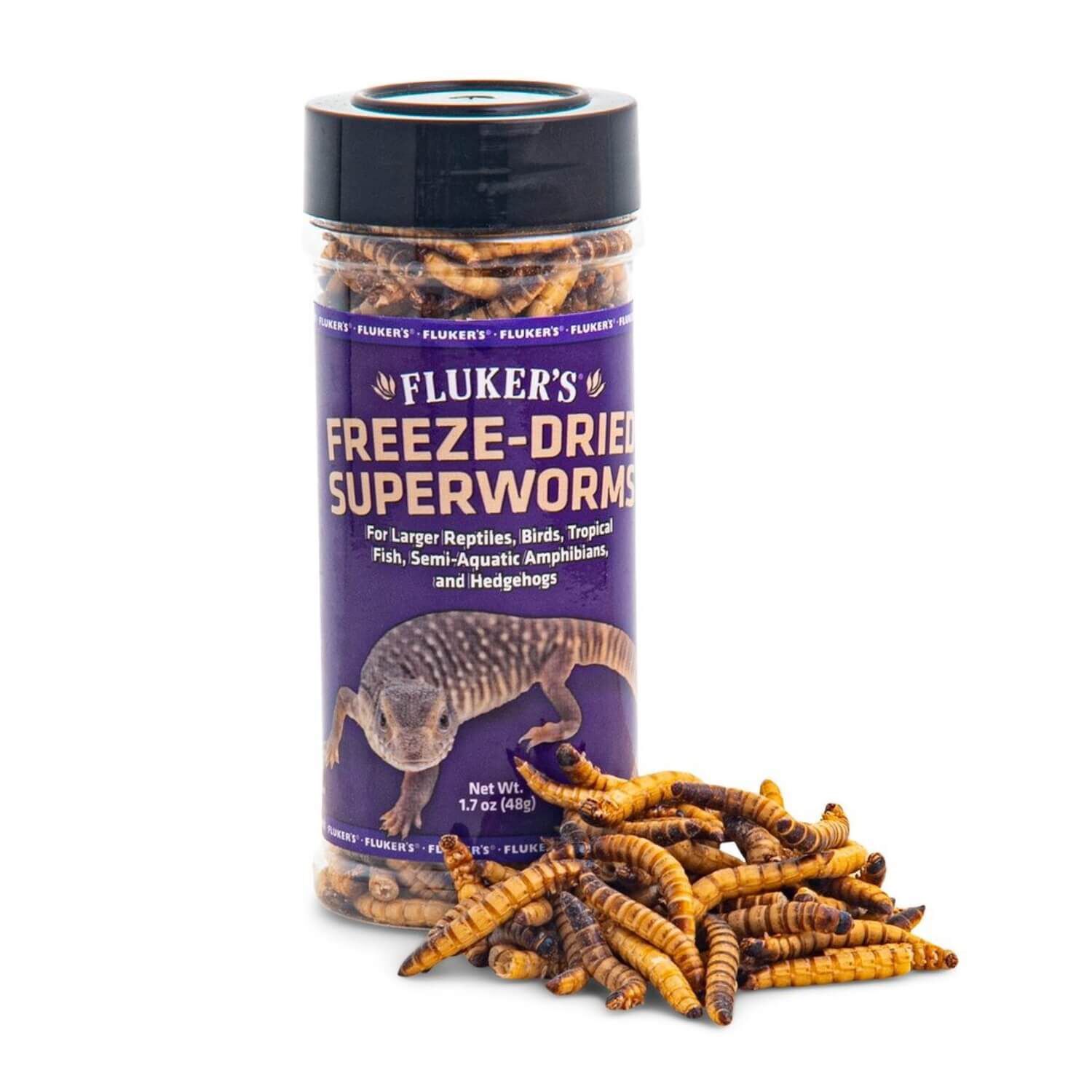Fluker's Freeze Dried Superworms Reptile And Bird Food - 1.7-Oz
