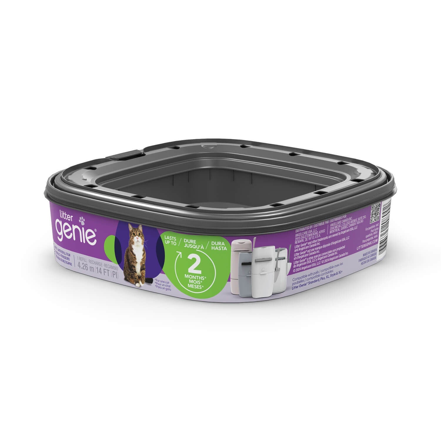 Litter Genie Standard Refill Catridge For Cat Litter Disposal System, 14 Ft, 1Pk