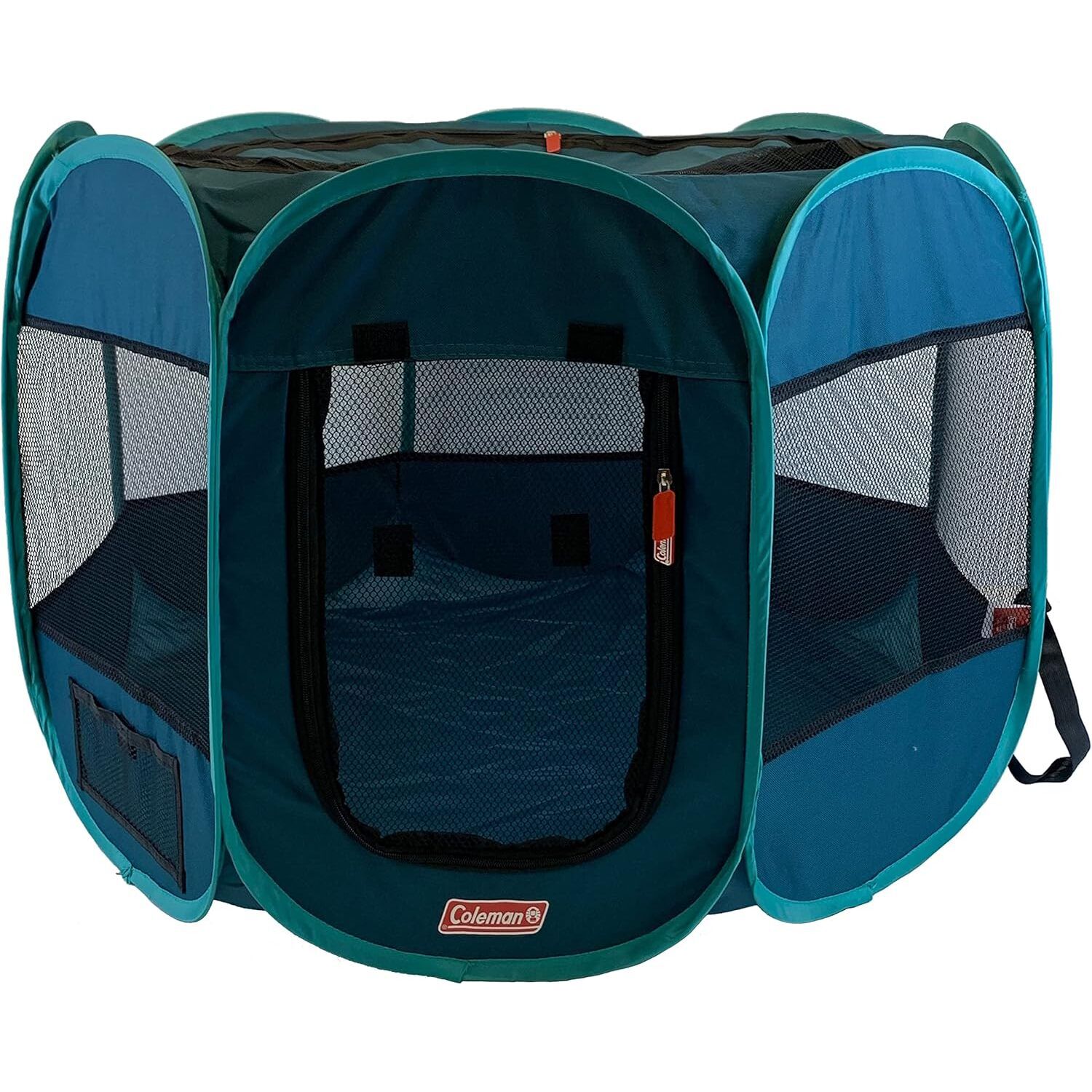 Coleman Foldable Portable Indoor/Outdoor Dog Playpen, 36" X 23", Navy & Teal