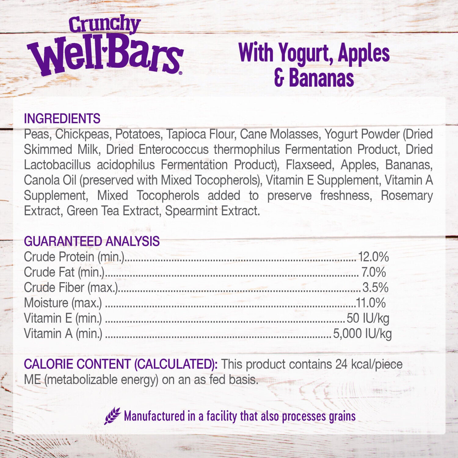 Wellness Wellbars Dog Treats, Natural, Training Treat, Grain Free, Crunchy Yogurt, Apples & Banana (45 Ounce Bag)