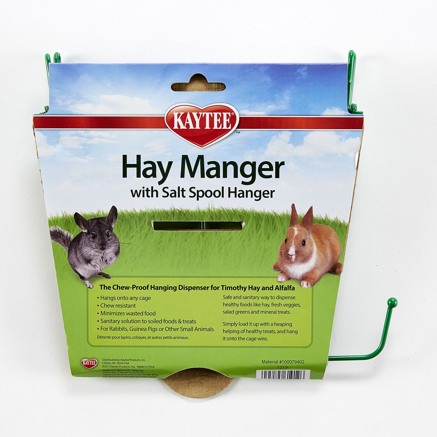Kaytee Hay Manger With Salt Spool Hanger Small Animal Feeder