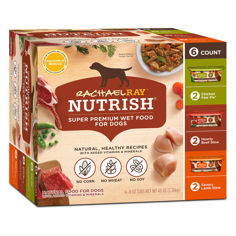 Racheal Ray Nutrish Savory Favorites Variety Pack Wet Dog Food, 6 8oz Tubs