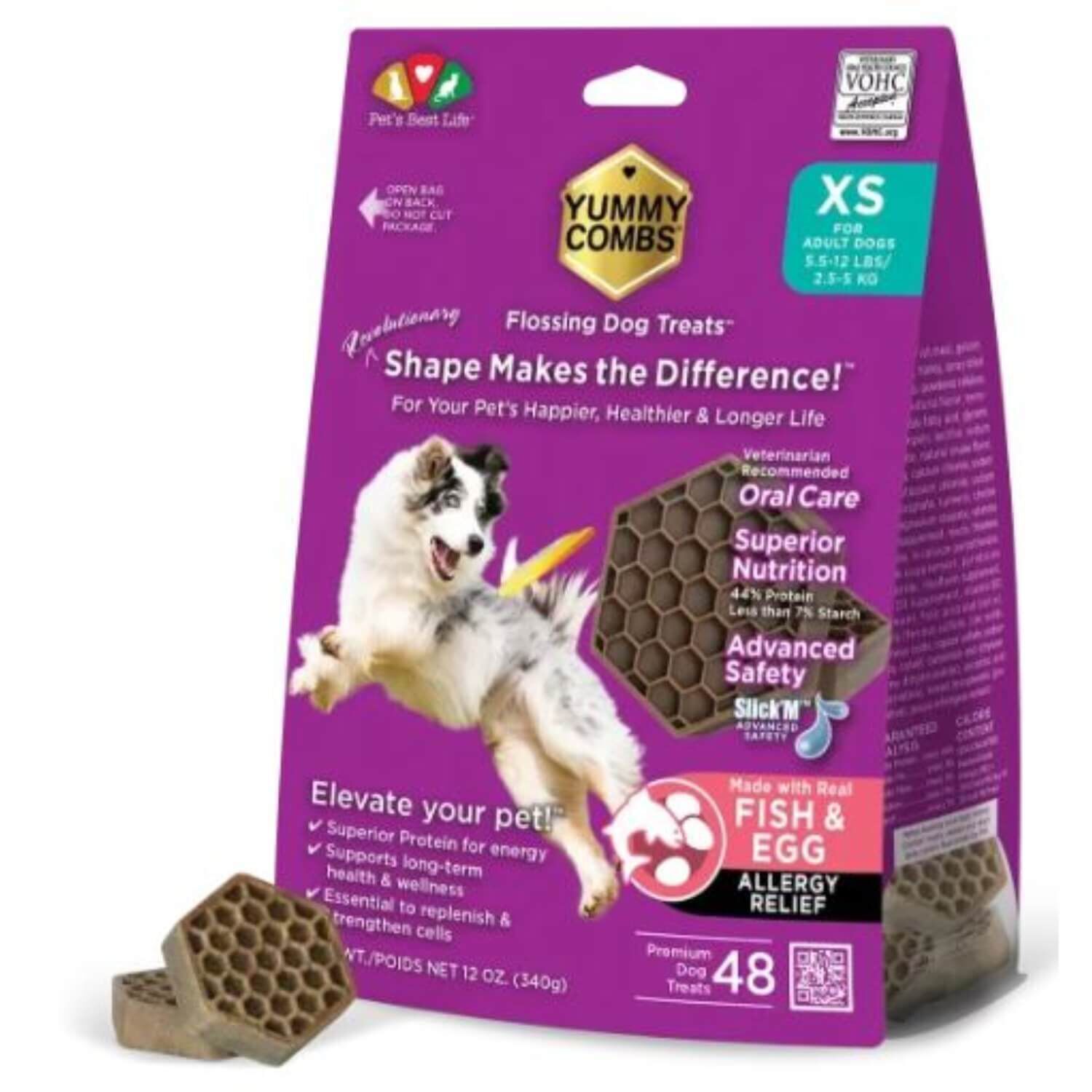Yummy Combs Flossing Dental Care Allergy Relief Dog Treats, Xs