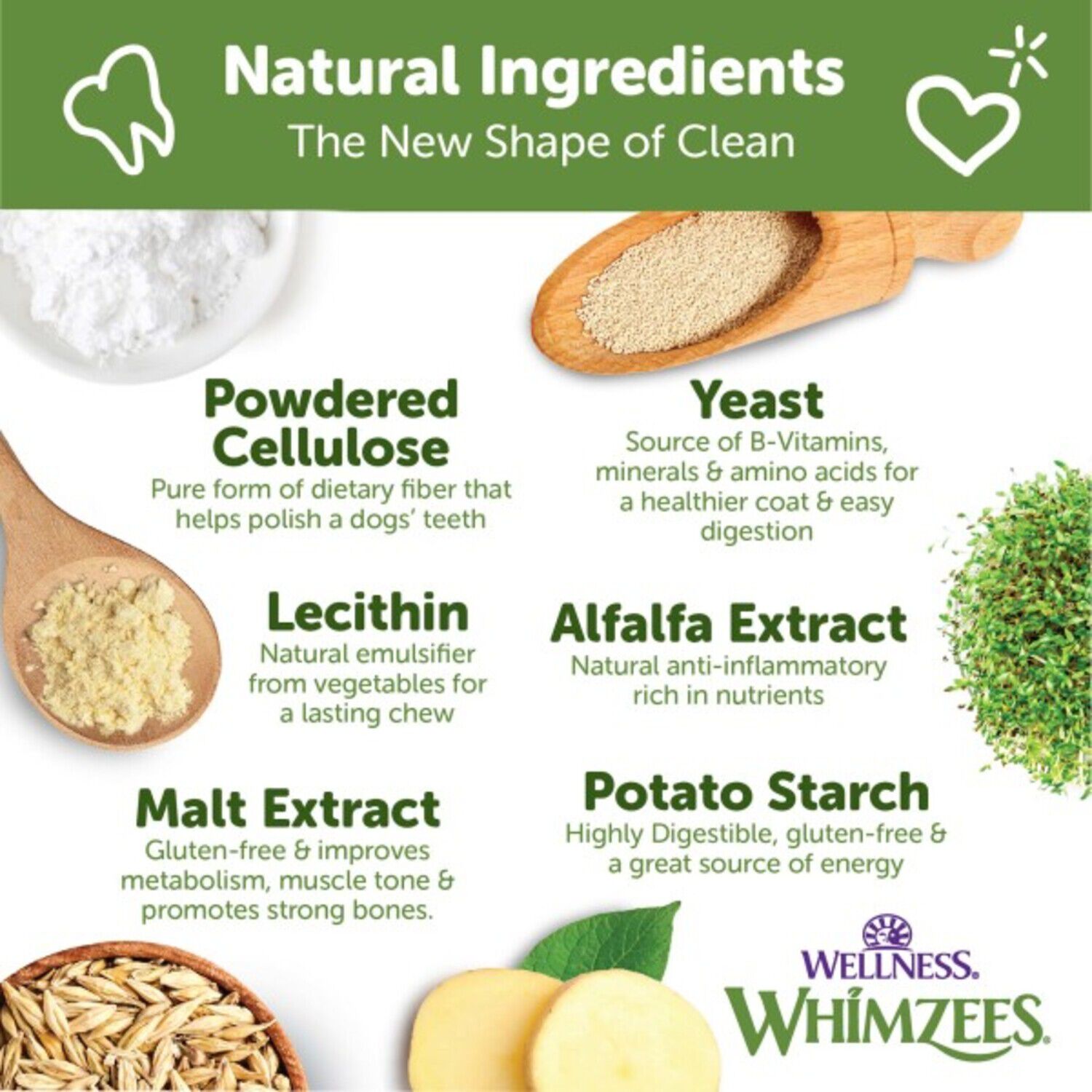 Whimzees Brushzees Natural Grain Free Dental Chews For Dogs, Small Breed, 24 Count