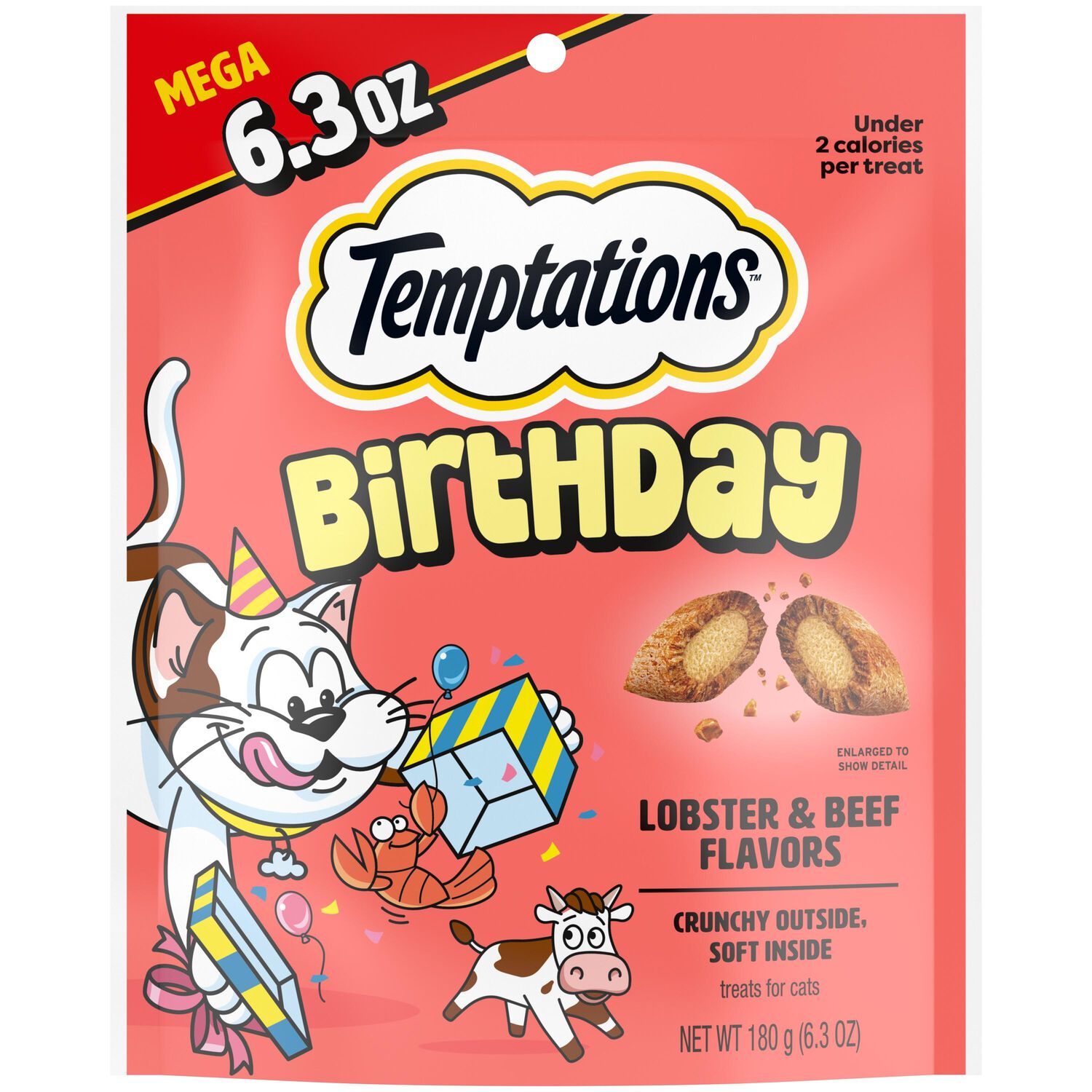 Temptations Birthday Lobster And Beef Flavor Cat Treats, 6.3-Oz
