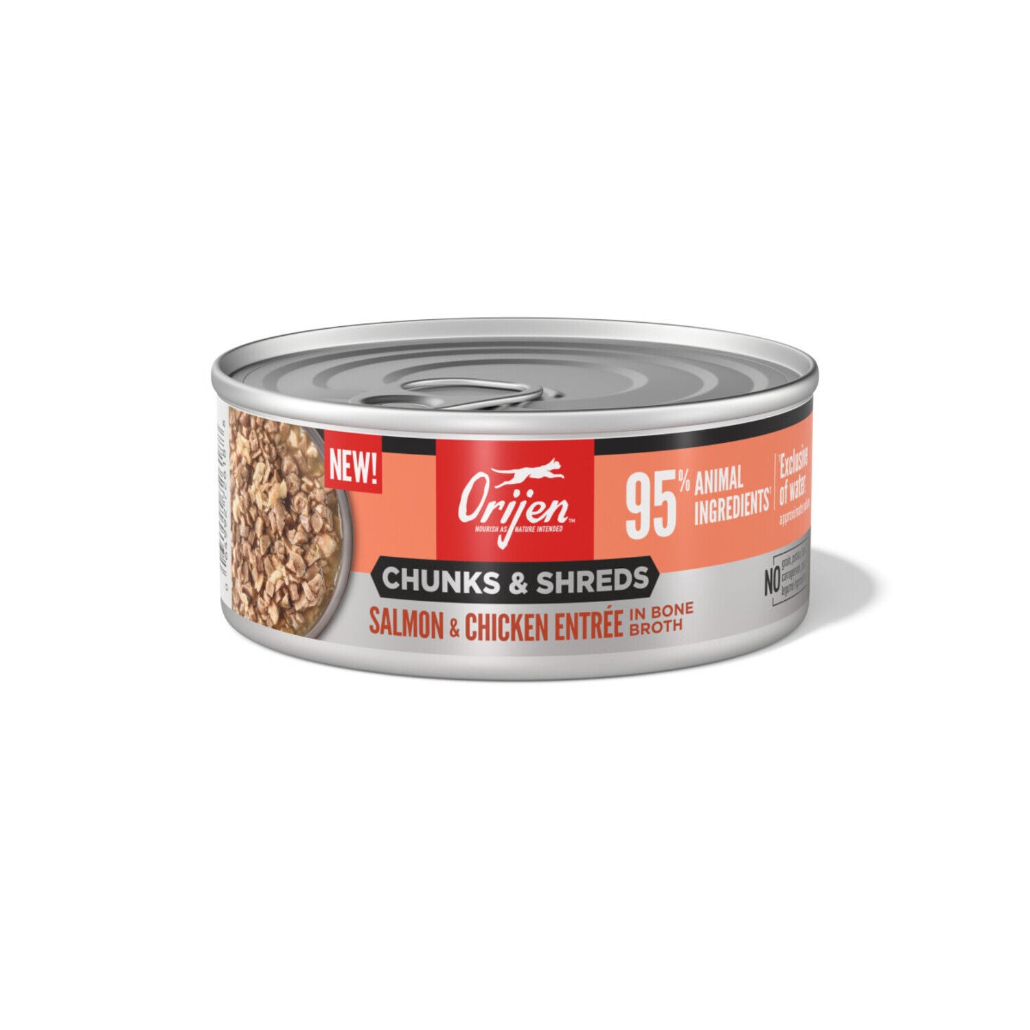 Orijen Chunks & Shreds Wet Cat Food, Salmon & Chicken Entree, 3-Oz Pack Of 12