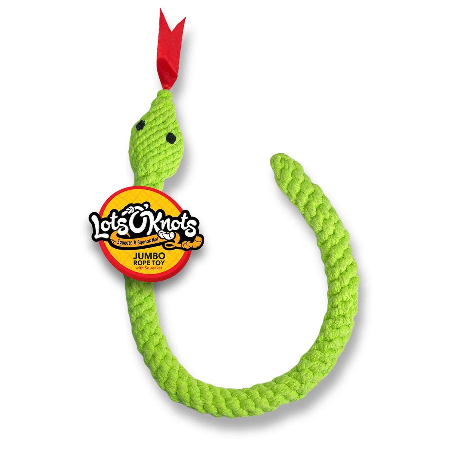 Lots O'knots Snake Jumbo Rope Squeeker Toy | Pet Supermarket