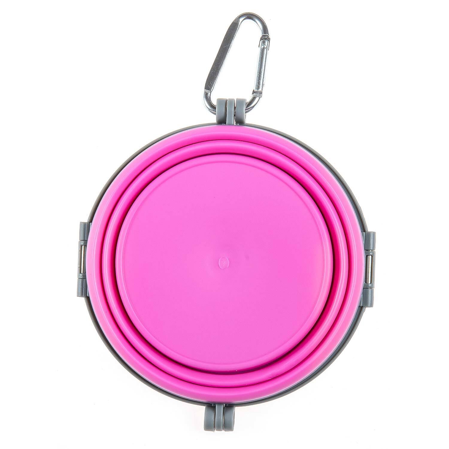 Loving Pets Bella Roma Travel Single Dog Bowl - Pink
