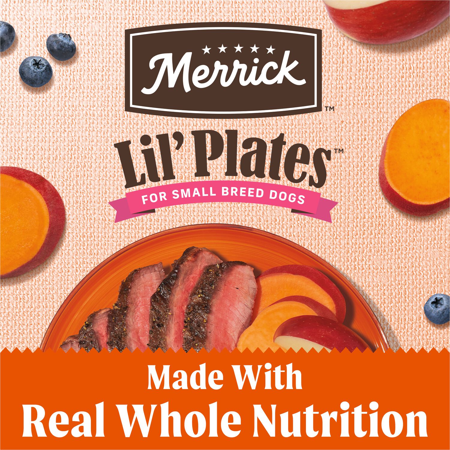 Merrick Lil&rsquo; Plates Premium Grain-Free Dry Dog Food For Small Dogs, Real Beef And Sweet Potato Kibble Recipe, 12-Lb Bag
