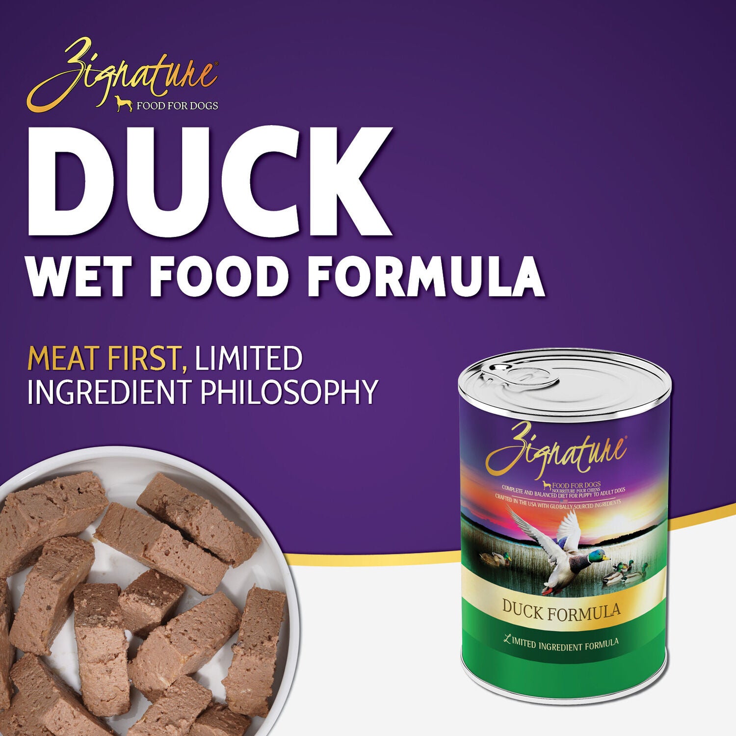 Zignature Duck Formula Wet Dog Food, 13 Oz