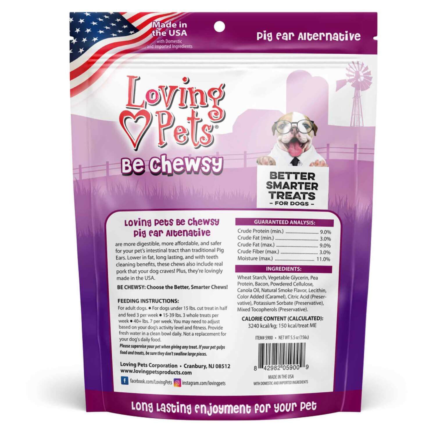 Loving Pets Be Chewsy Pig Ear Alternative Chews Dog Treats