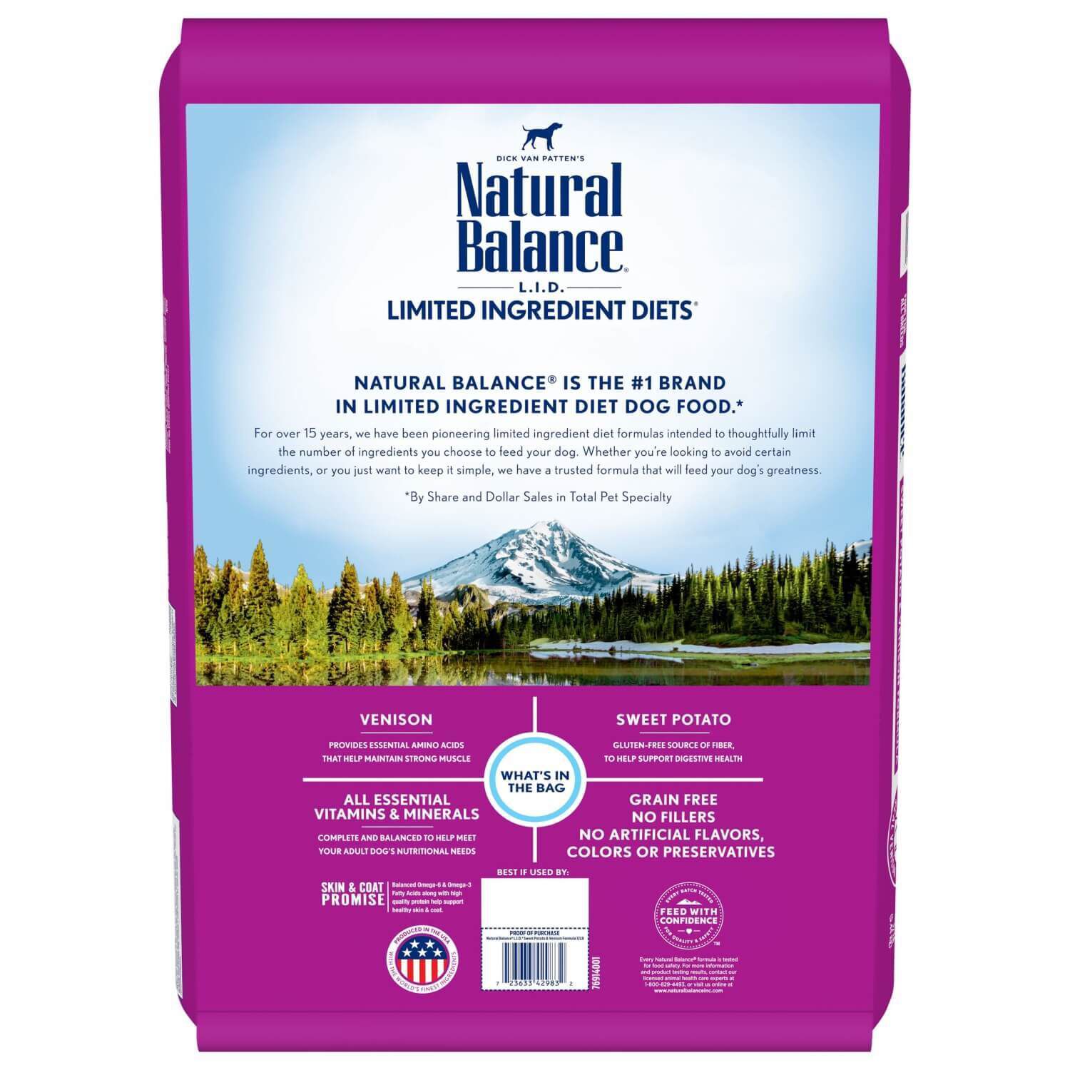Natural Balance Limited Ingredient Reserve Grain Free Sweet Potato & Venison Recipe Dry Dog Food, 4-Lb