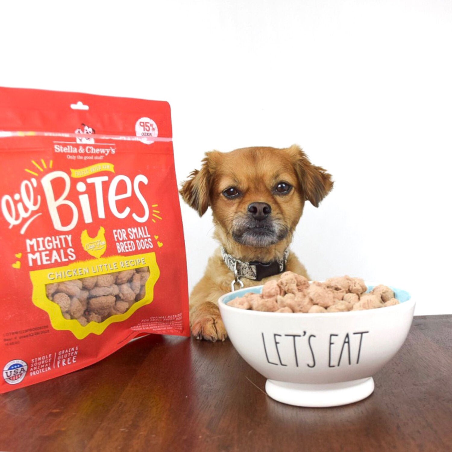 Stella & Chewy's Lil' Bites Freeze-Dried Raw Dog Food For Small Breed Dogs, Chicken Little Recipe, 7-Oz Bag