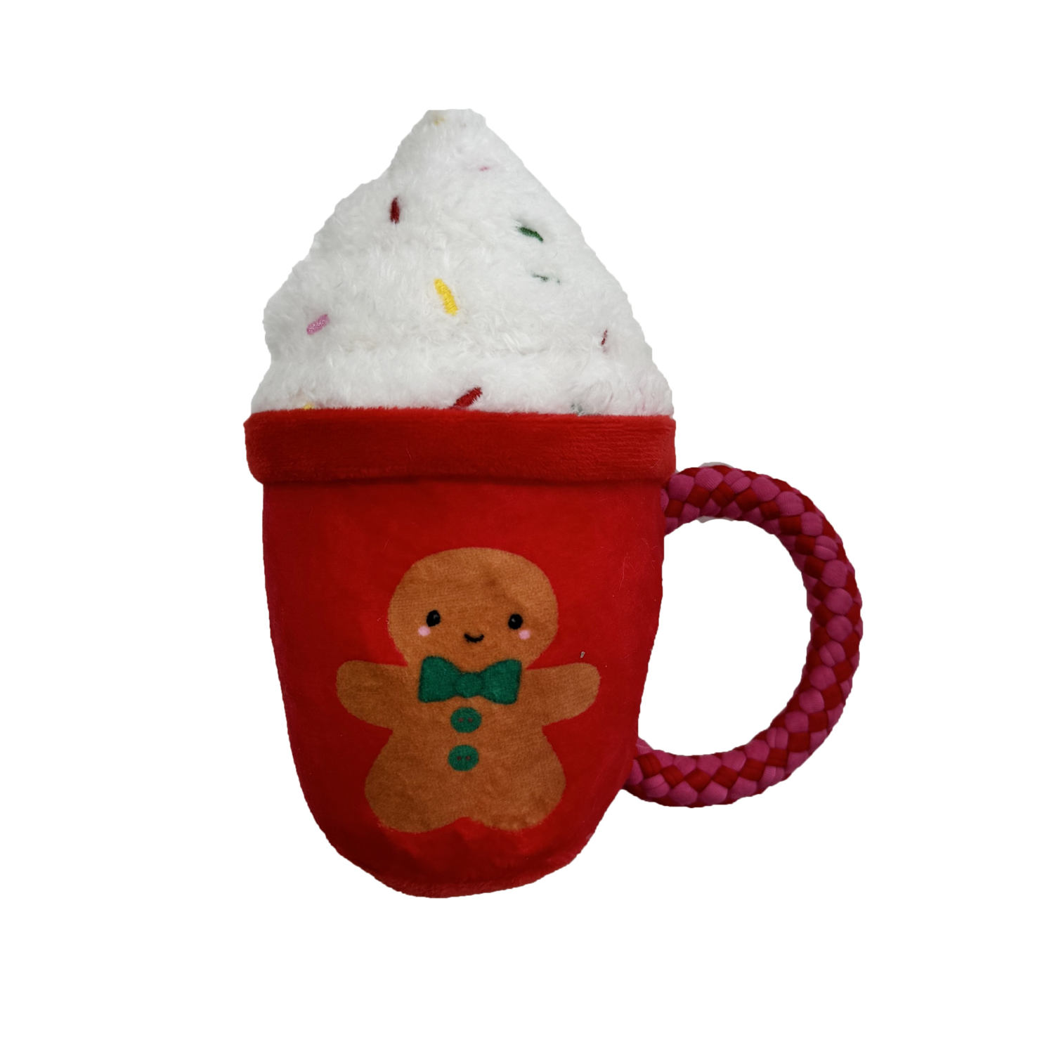 Aristopet Holiday Hot Chocolate Mug Crinkle Squeaky Plush Dog Toy, Small