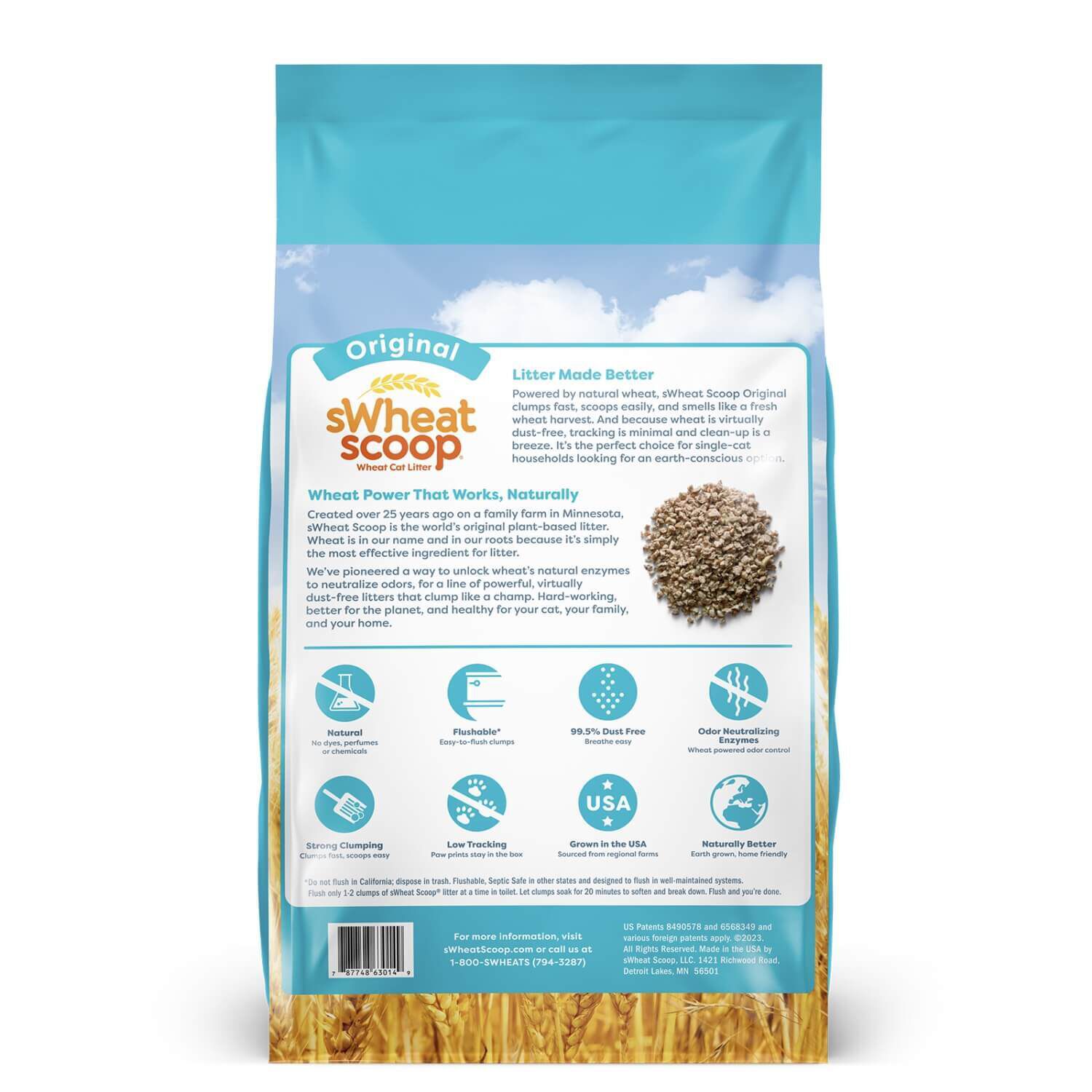 Swheat Scoop Fast Clumping Original Natural Clumping Wheat Cat Litter, Unscented