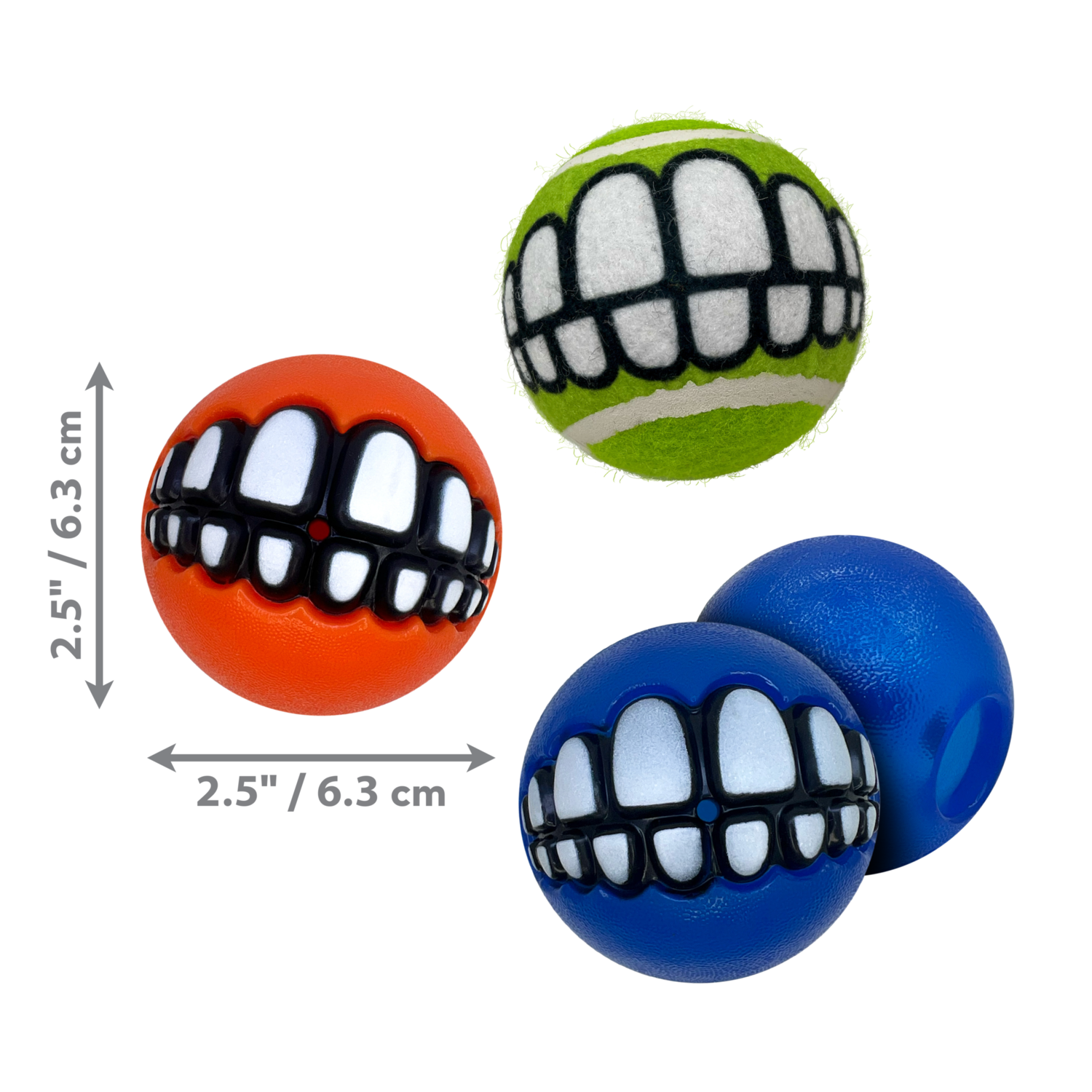 Kong Grinz Activity Variety Balls Dog Toy, 3-Pack