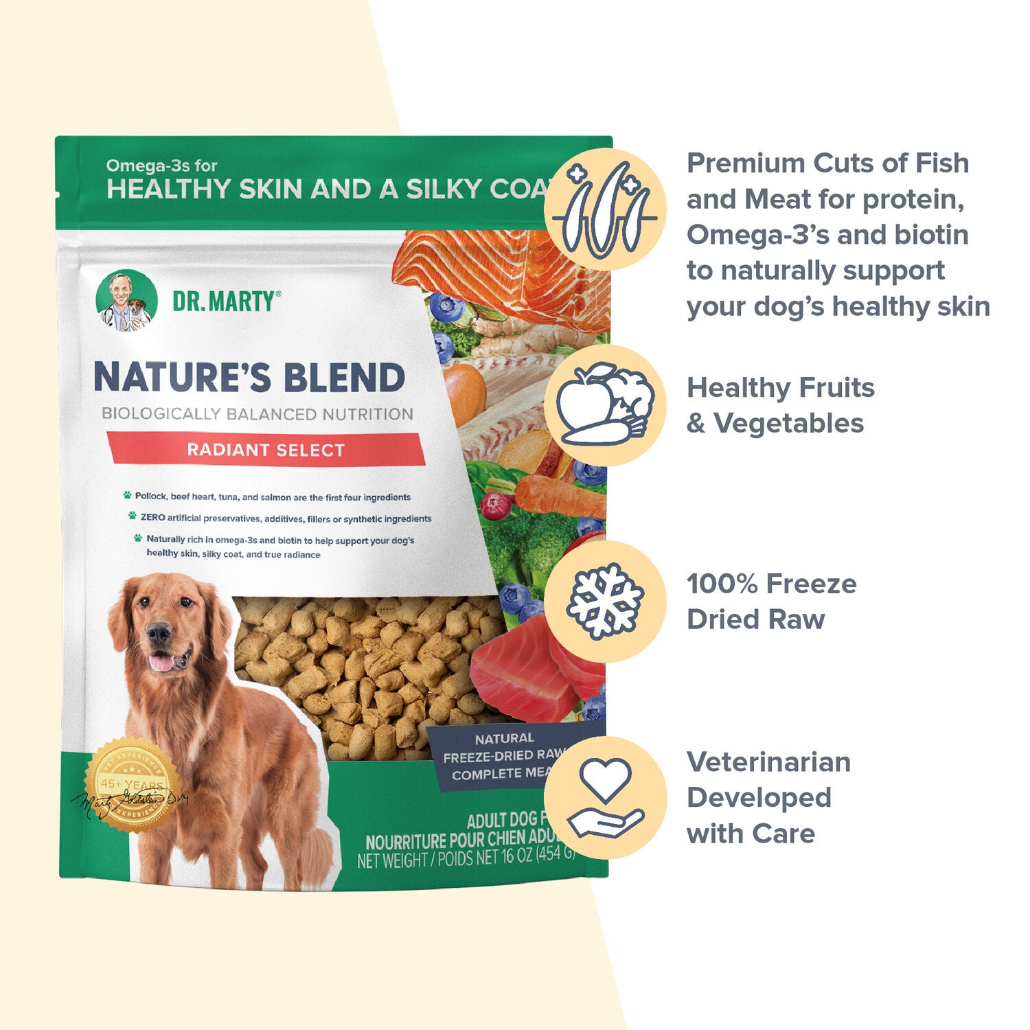 Dr. Marty Nature's Blend Radiant Select Freeze-Dried Raw Dog Food, 48Oz