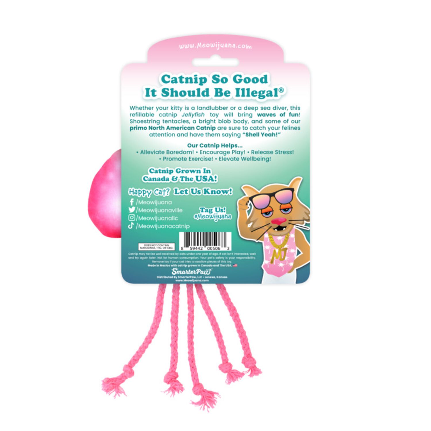 Meowijuana "Get Floated" Jellyfish Refillable Catnip Cat Toy
