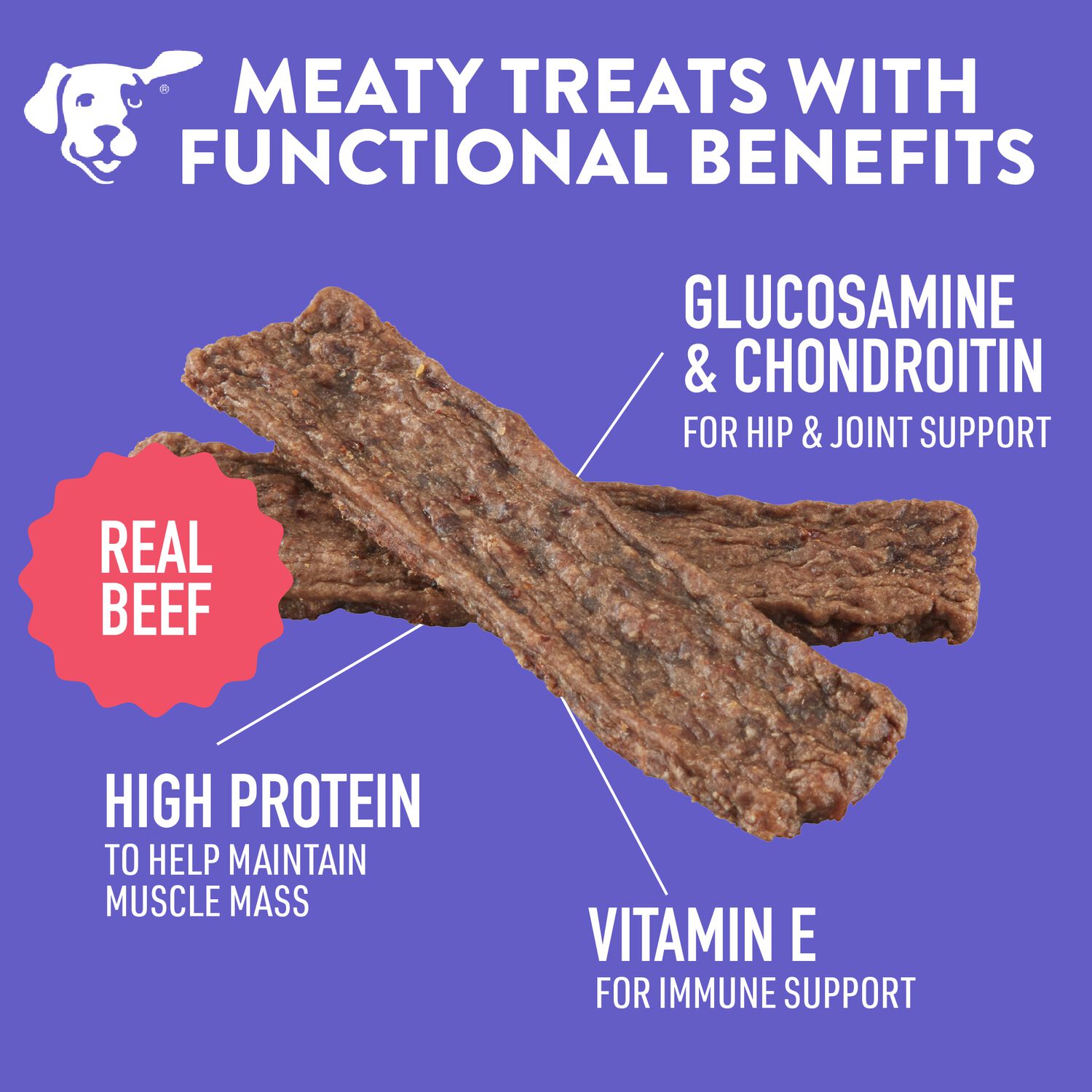 Dogswell Hip & Joint Single-Ingredient Jerky Dog Treats, Beef, 10-Oz