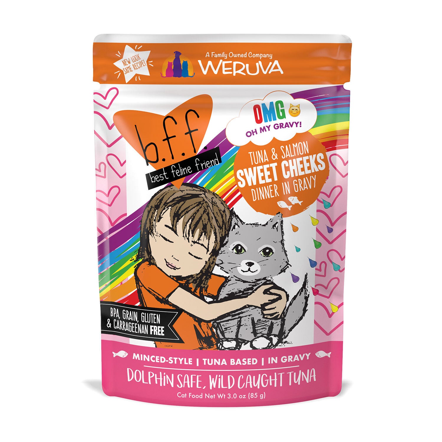 Weruva B.F.F. Omg - Best Feline Friend Oh My Gravy! Sweet Cheeks With Tuna & Salmon In Gravy Wet Cat Food