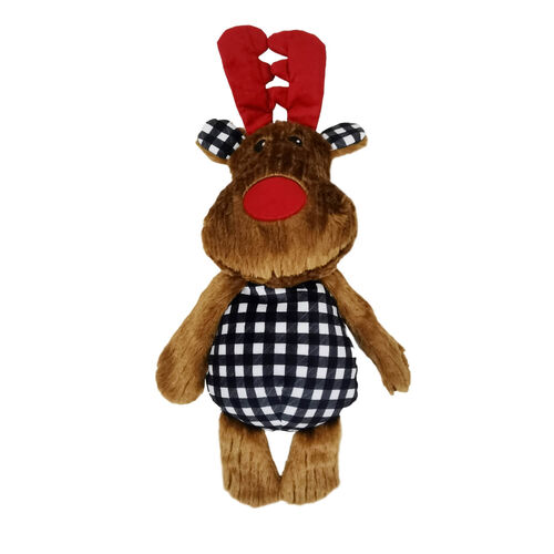 Holly Jolly Plush Reindeer Dog Toy