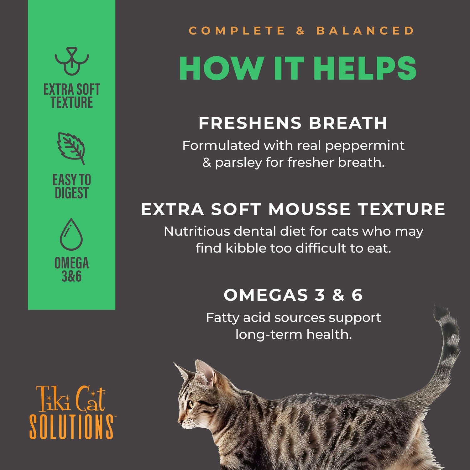 Tiki Cat Solutions Mousse Wet Cat Food Topper, Dental, Chicken Recipe In Broth, 2.4-Oz. Pouch