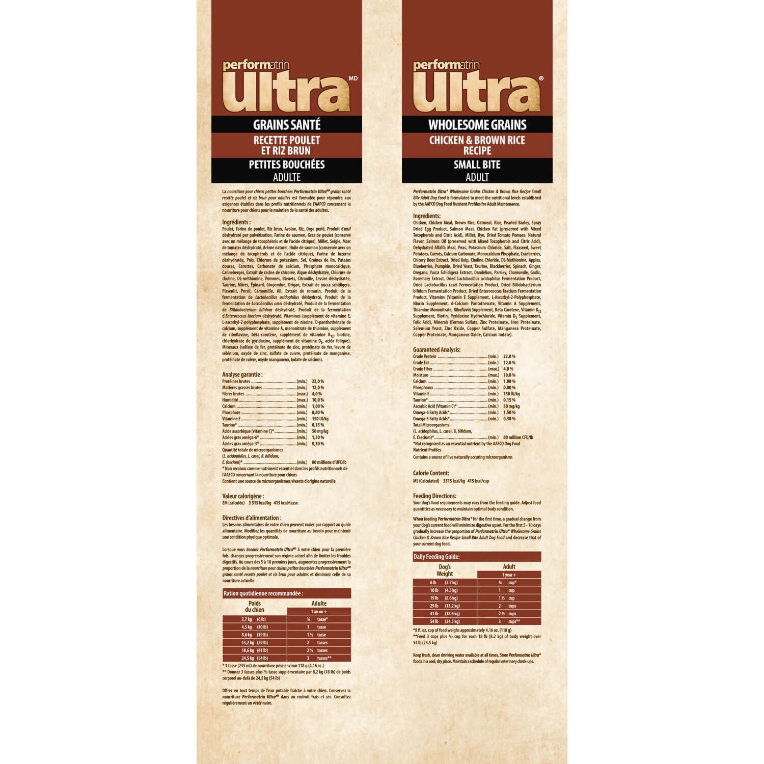 Performatrin Ultra Wholesome Grains Chicken Brown Rice Recipe Small Bite Adult Dry Dog Food 4 lb Pet Supermarket
