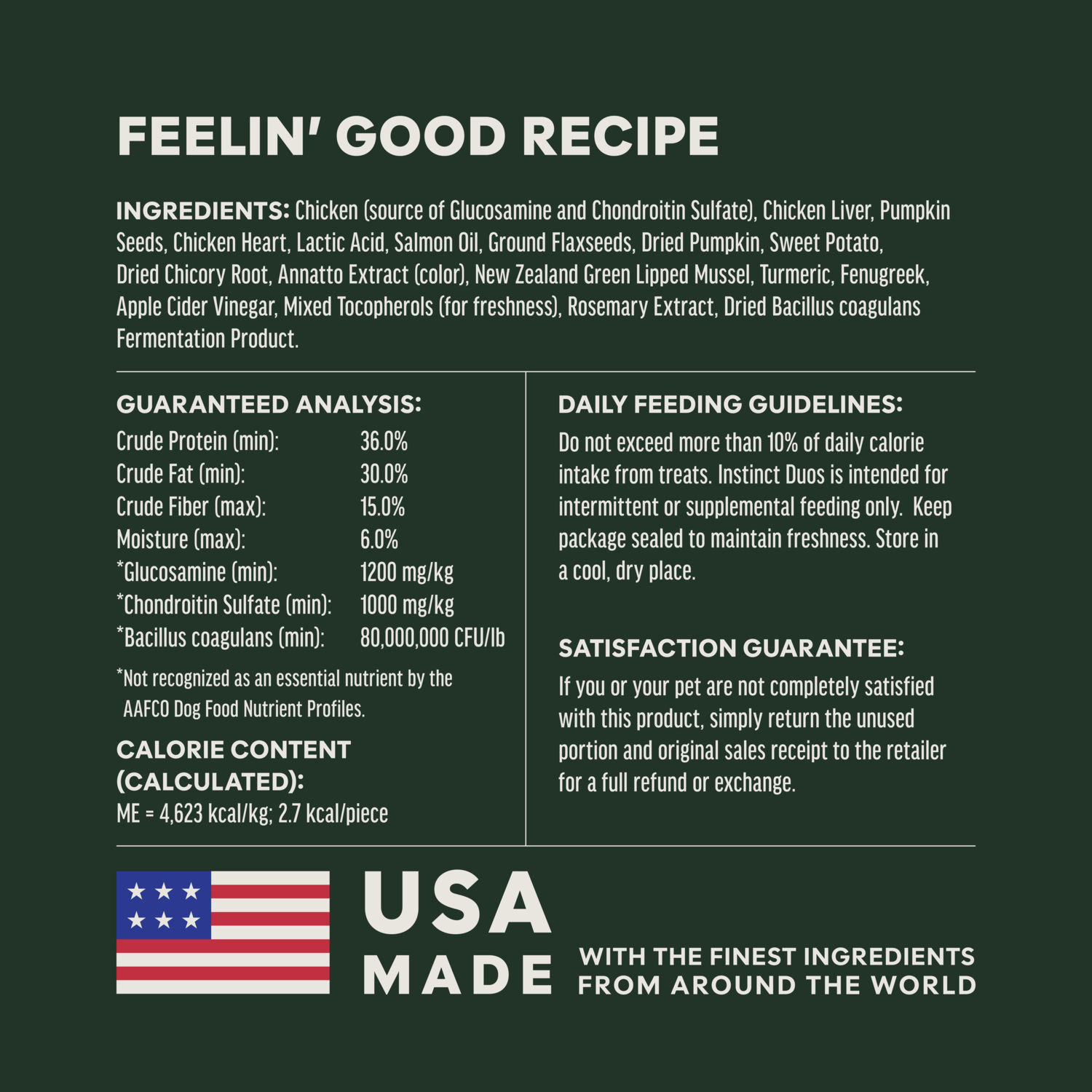 Instinct Duos Feelin' Good 2:1 Gut Health + Healthy Mobility Freeze-Dried  Dog Treats, 4-Oz