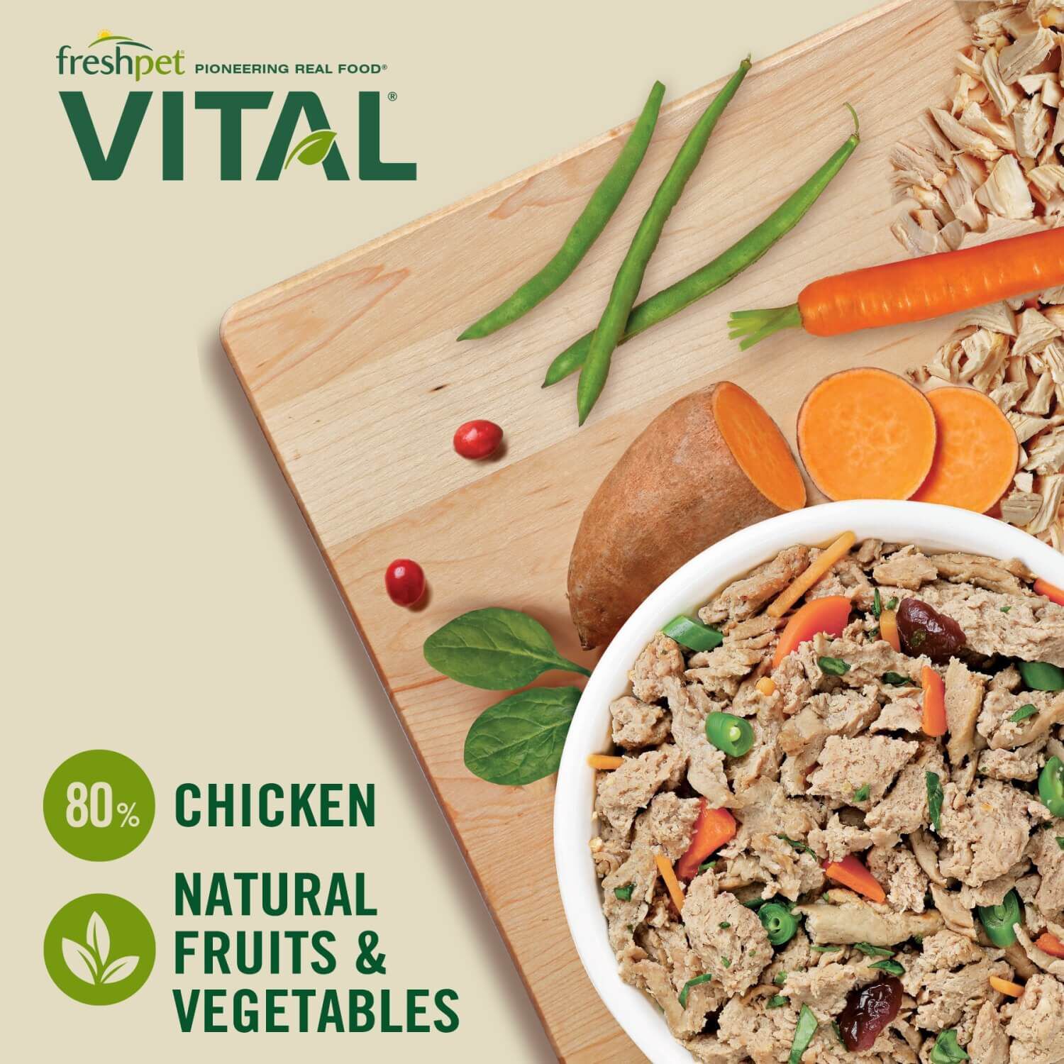 Freshpet Vital Fresh Cuts Healthy Natural Fresh Dog Food, Chicken Recipe
