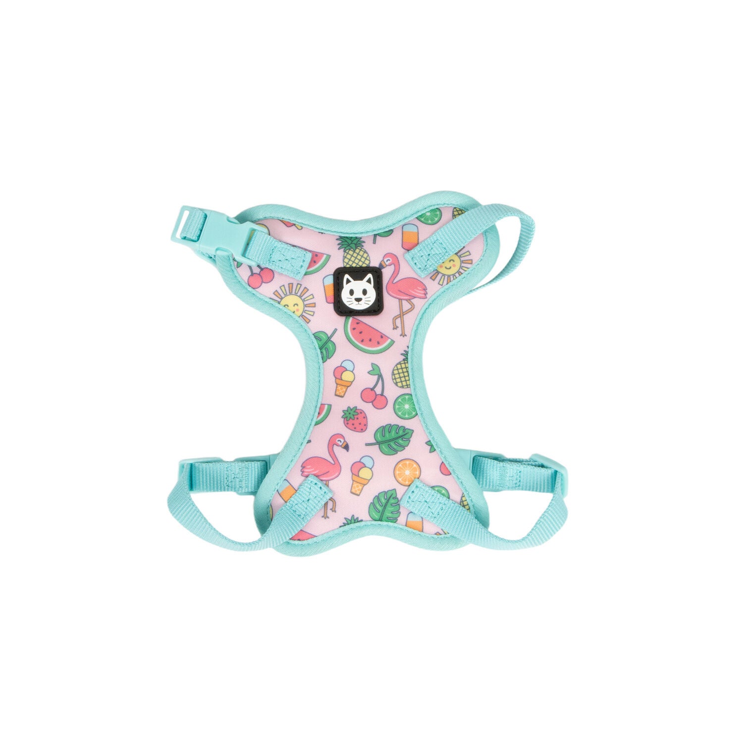 Bailey & Bella Pink & Blue Food Icons Cat Harness & Leash Set