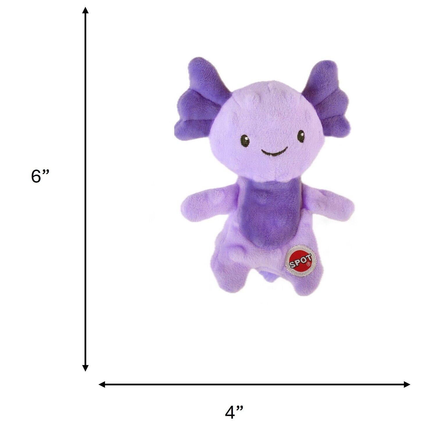 Spot Axolotl Plush Squeaky Dog Toy, 6" - Assorted Colors