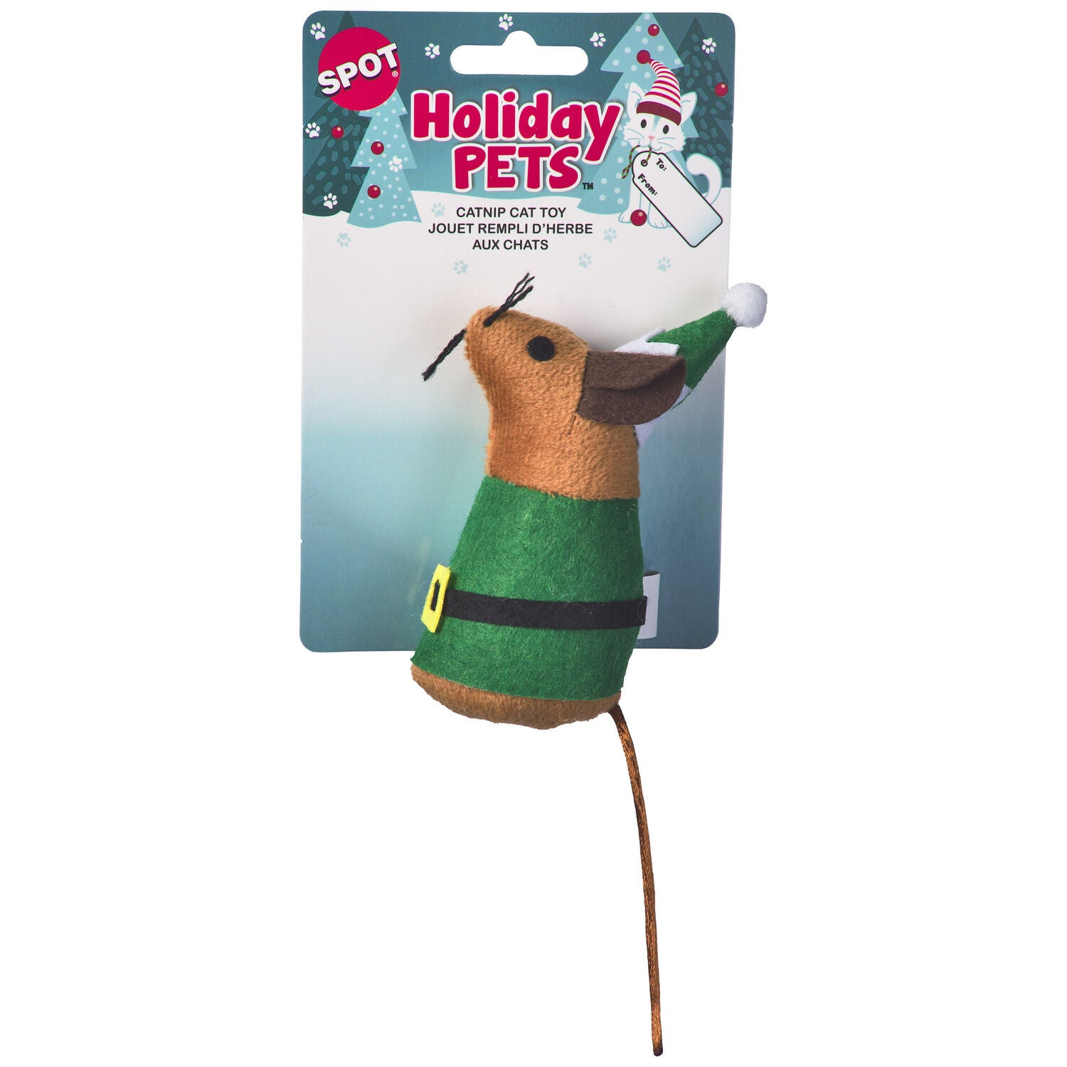 Spot Holiday Mouse Plush Catnip Cat Toy, 4", Assorted