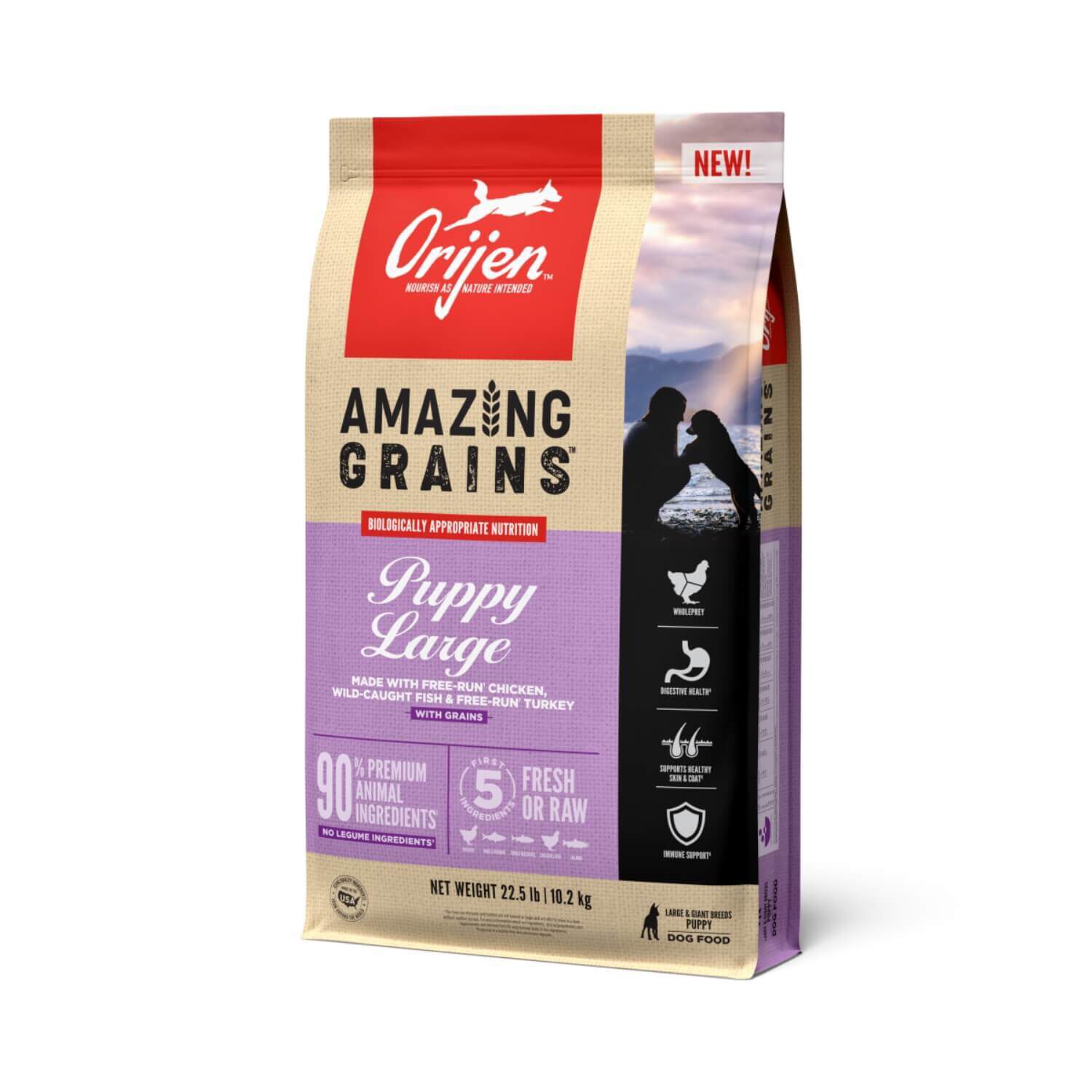 ORIJEN Amazing Grains Puppy Large High Protein Dry Dog Food